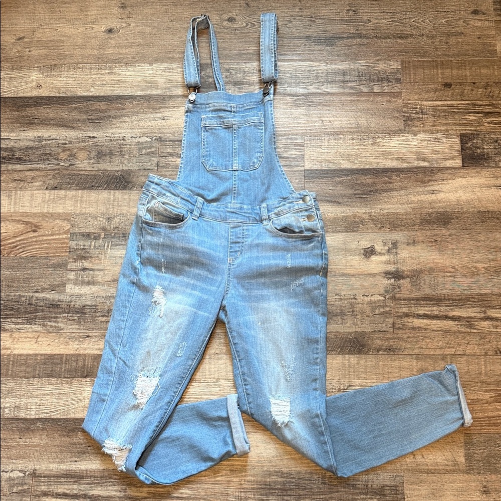 Wax Jeans Denim Women’s Distressed Overalls size M